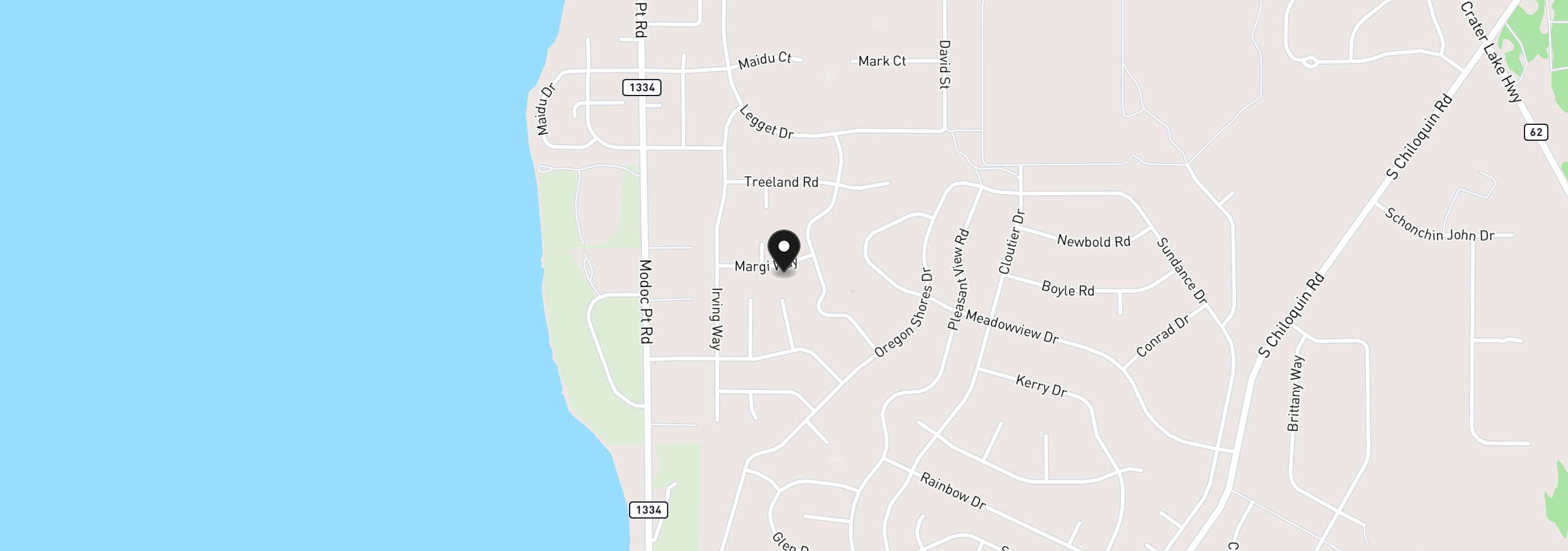 Map showing the location of Margi Way 7, Chiloquin, OR 97624