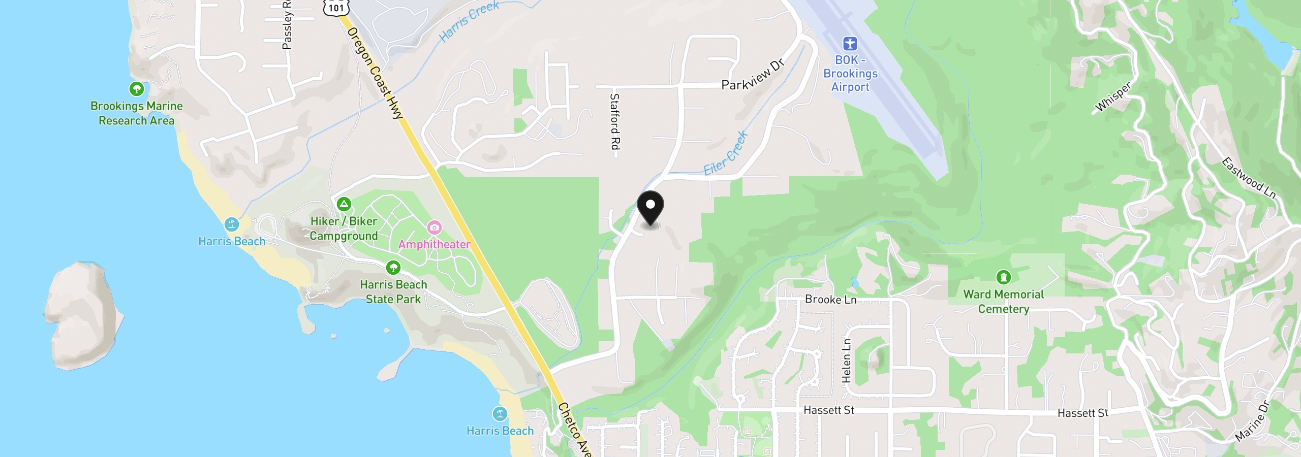 Map showing the location of 7007 Welch Ct, Brookings, OR 97415