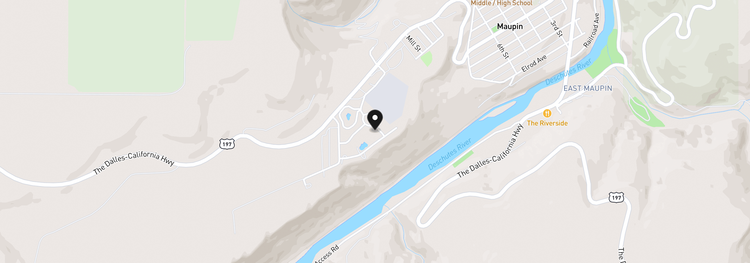Map showing the location of 205 Little Lake Rd, Maupin, OR 97037
