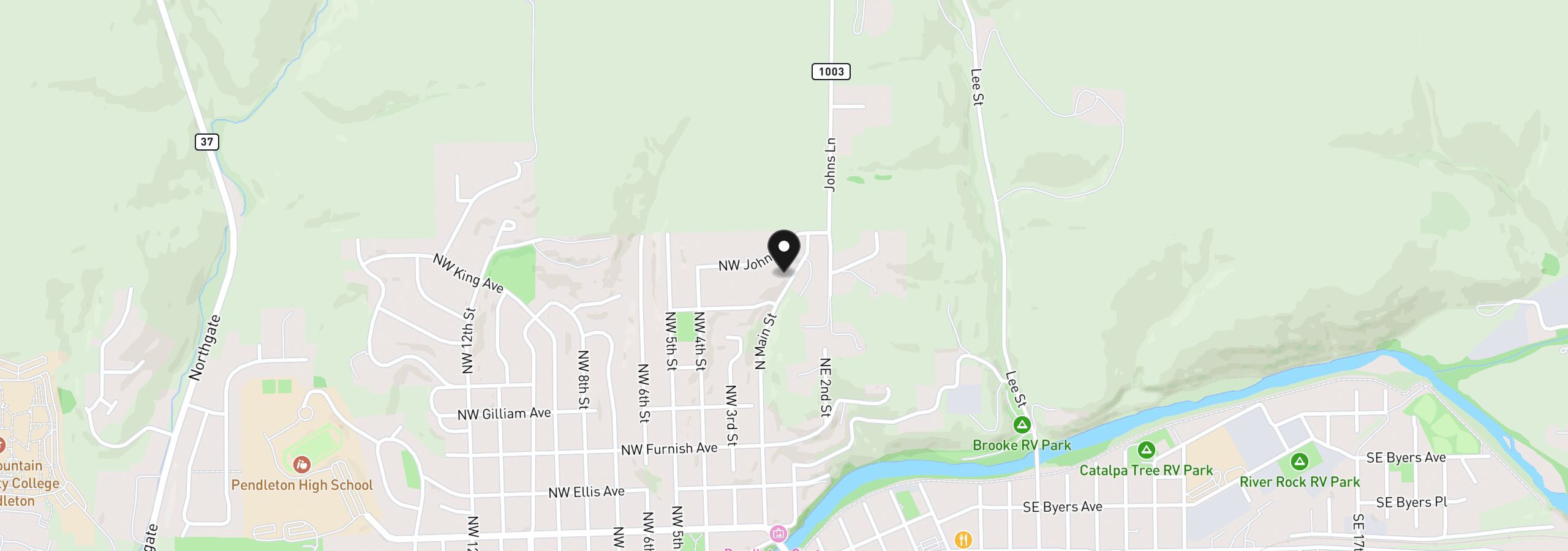 Map showing the location of 815 N Main St, Pendleton, OR 97801