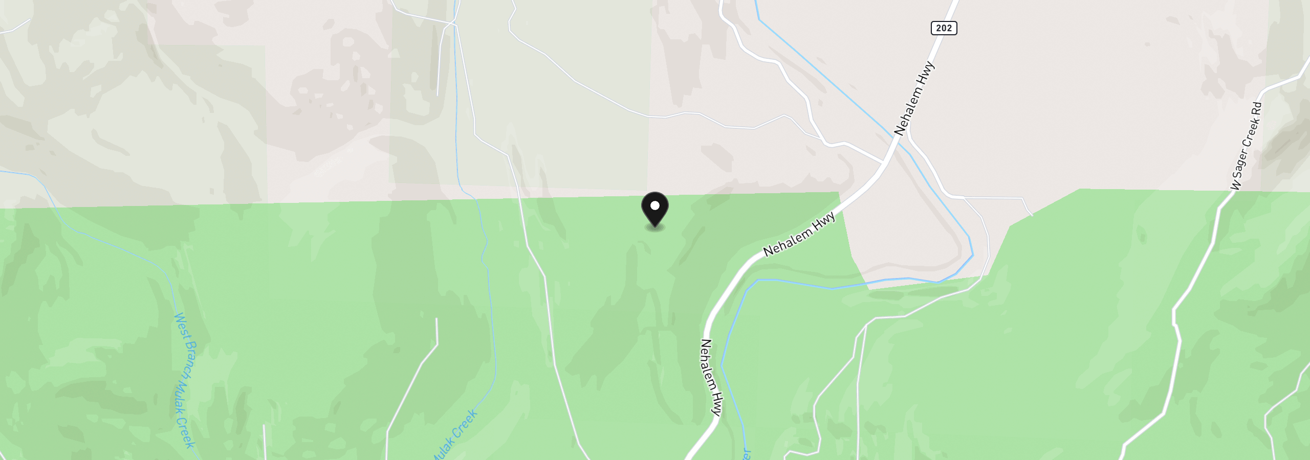 Map showing the location of Northrup Creek Rd, Birkenfeld, OR 97016