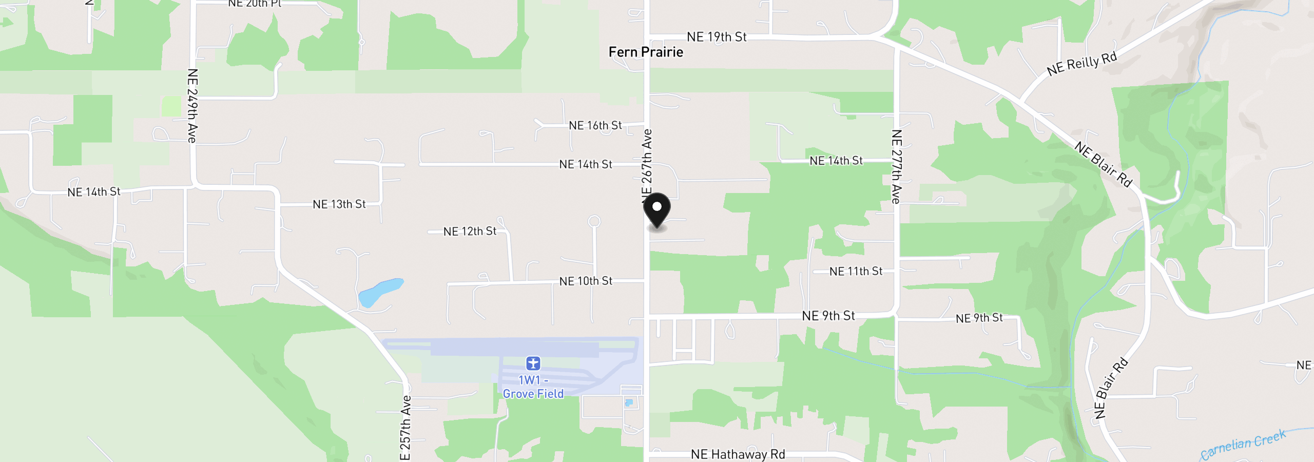 Map showing the location of 1121 NE 267th Ave, Camas, Wa 98607