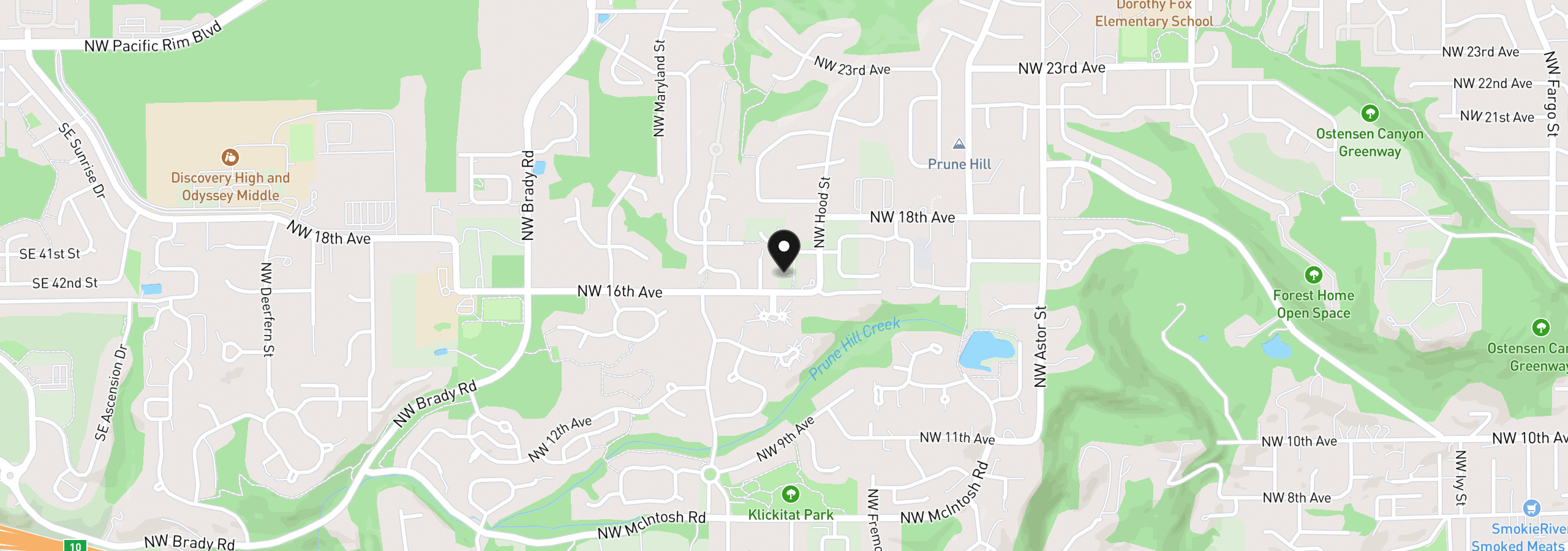 Map showing the location of 3334 NW 17th Ave, Camas, Wa 98607