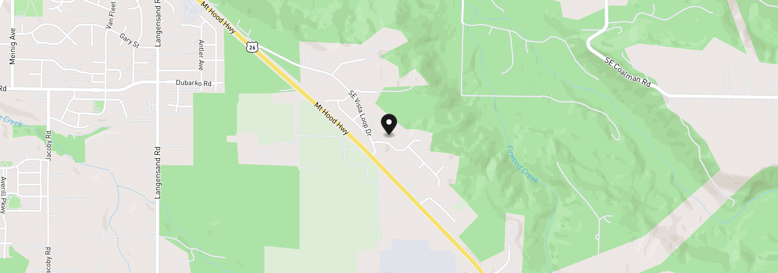 Map showing the location of 18885 Crooked River St 44, Sandy, OR 97055