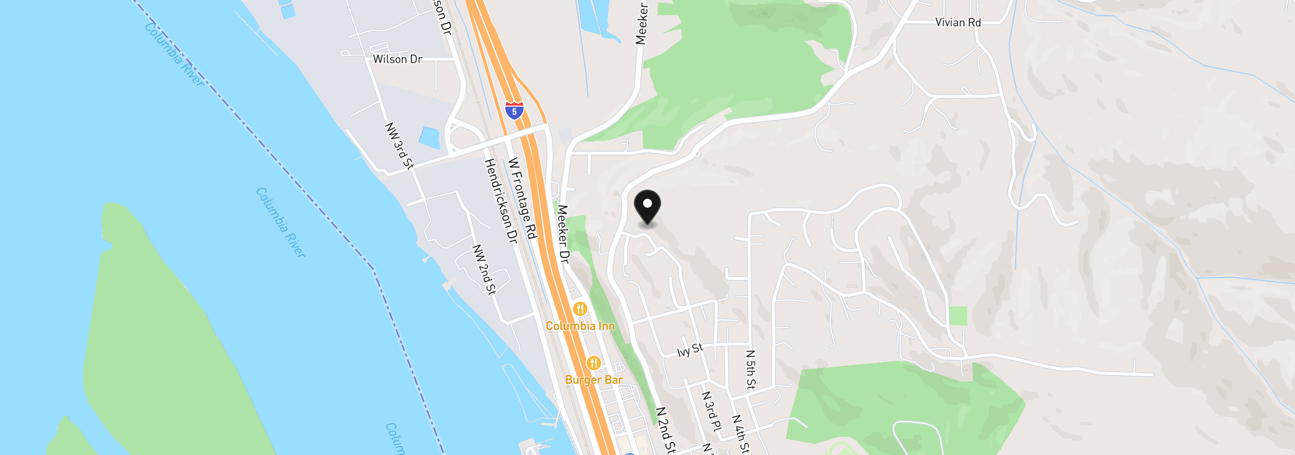 Map showing the location of 250 Holly Blvd, Kalama, Wa 98625