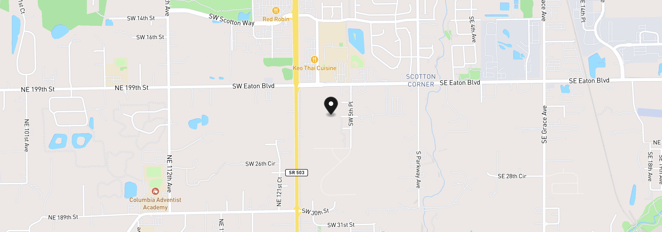 Map showing the location of 543 SW 24th Way, Battle Ground, Wa 98604