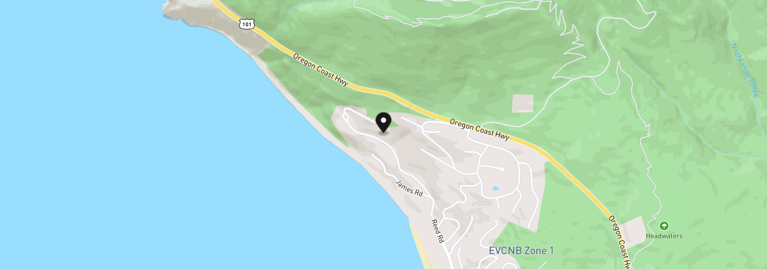 Map showing the location of 38505 Beulah Reed Rd, Manzanita, OR 97130