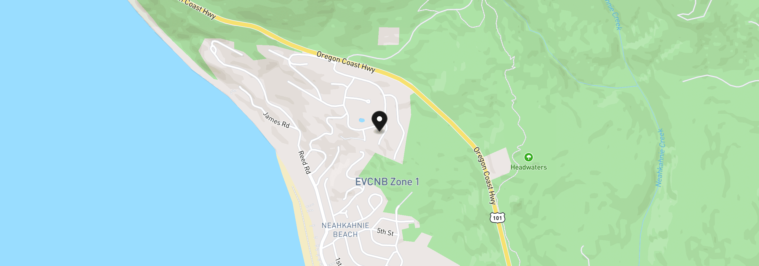 Map showing the location of 8770 Tides Trail, Manzanita, OR 97130