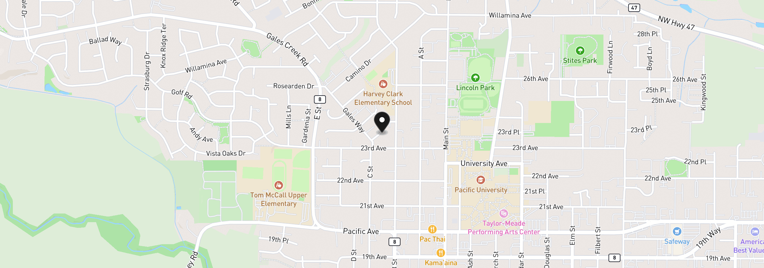 Map showing the location of 2315 Turnbull Ct, Forest Grove, OR 97116