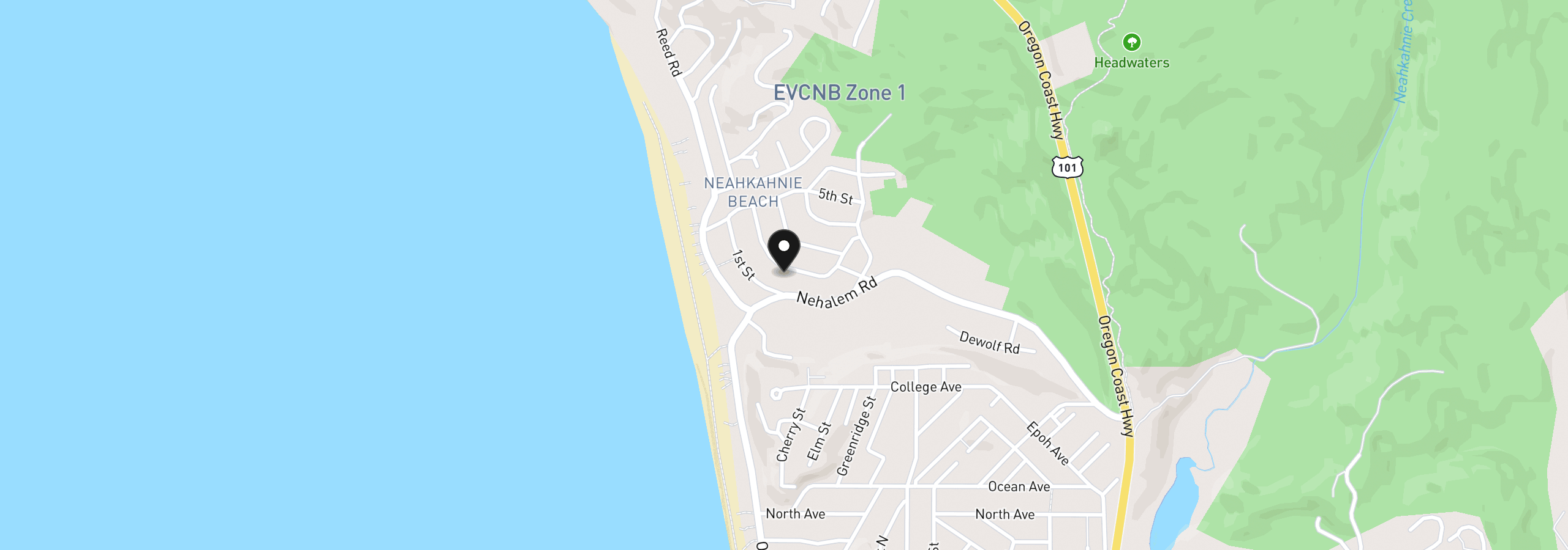 Map showing the location of 37330 Second St, Manzanita, OR 97130