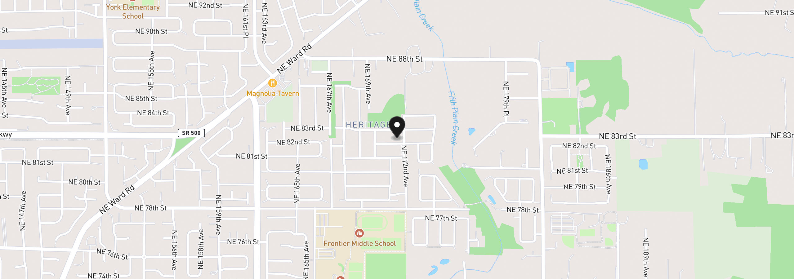 Map showing the location of 17108 NE 82nd St, Vancouver, Wa 98682