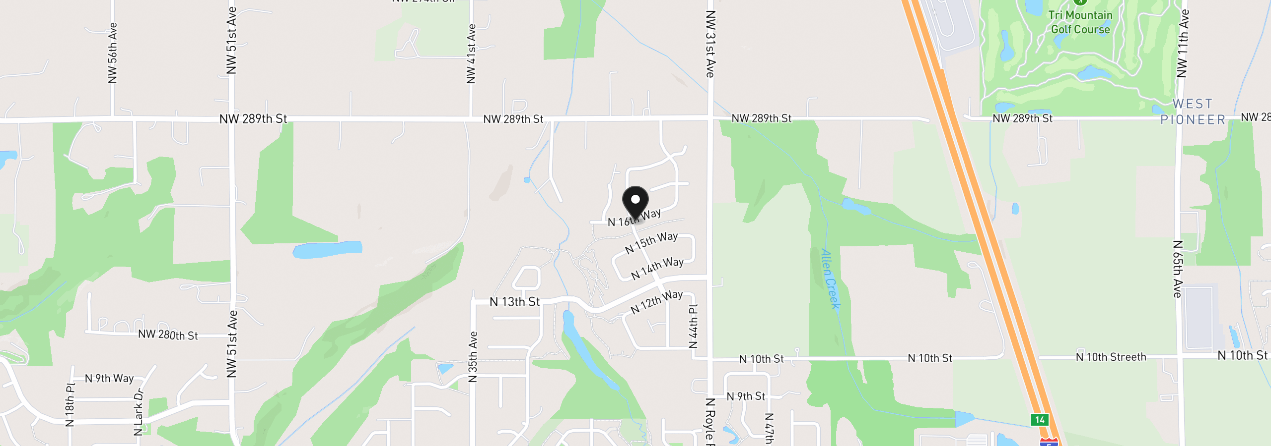 Map showing the location of 4239 N 16th Way, Ridgefield, Wa 98642