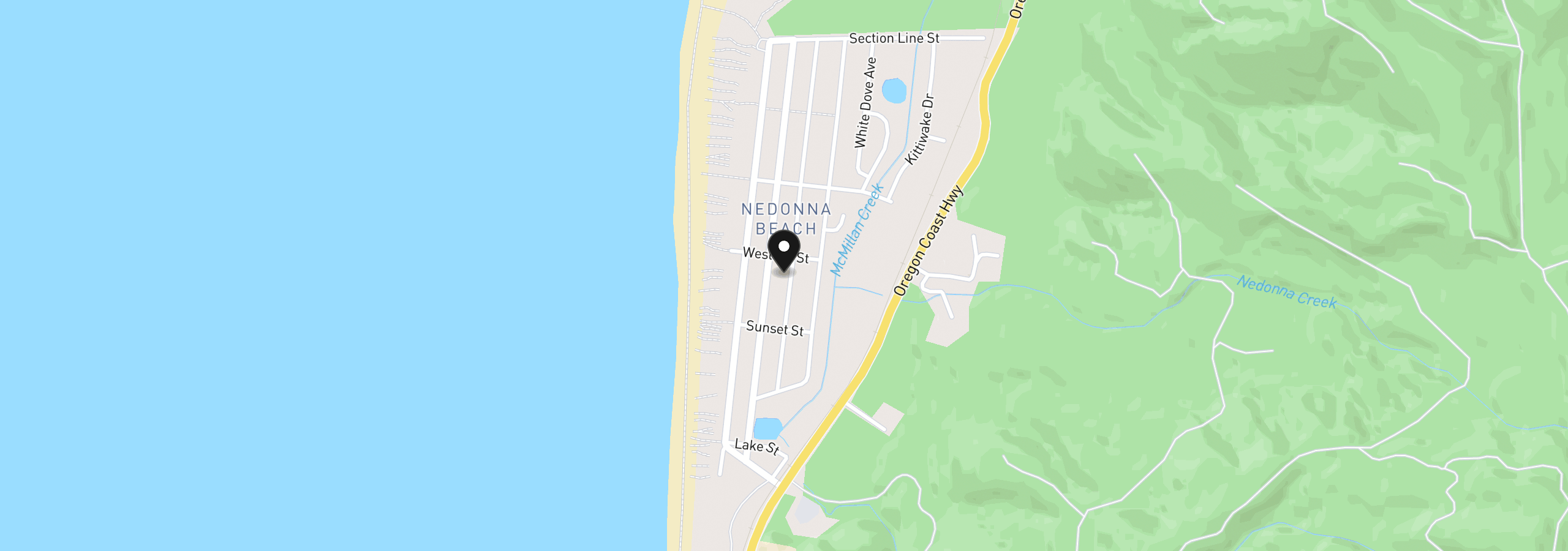 Map showing the location of Geneva, Rockaway Beach, OR 97136