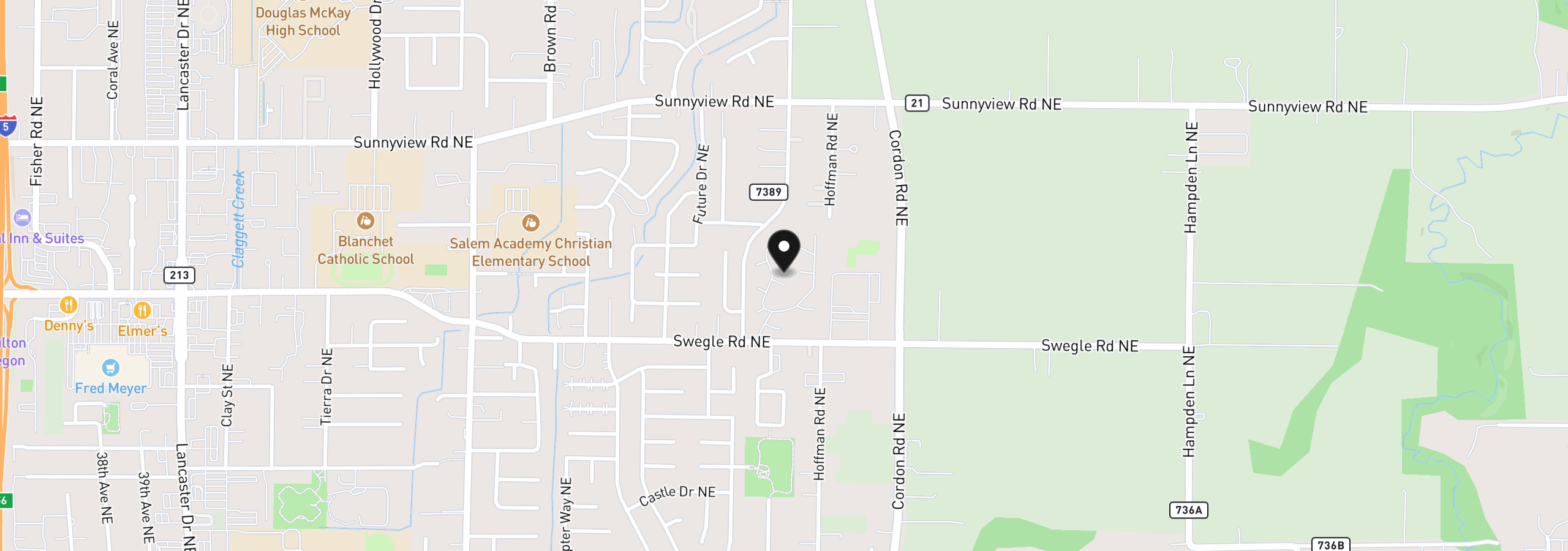 Map showing the location of 4915 Swegle Rd 52, Salem, OR 97301