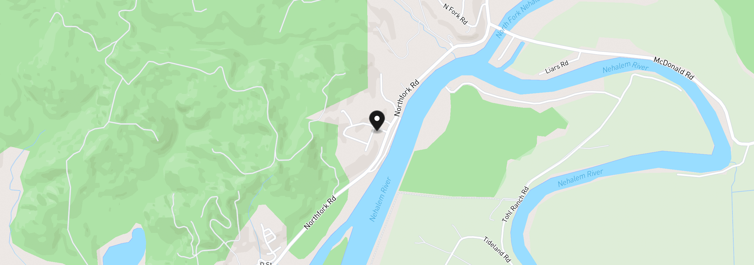 Map showing the location of 13905 Division St, Nehalem, OR 97131