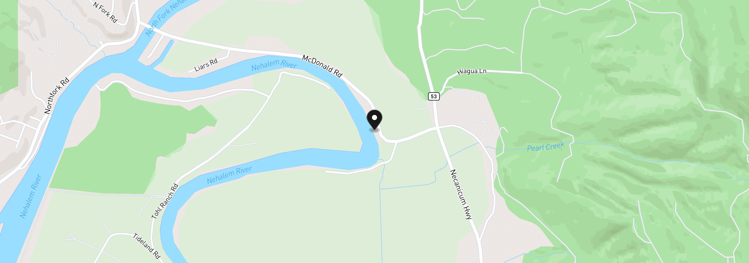 Map showing the location of 16435 Mc Donald Rd, Nehalem, OR 97131