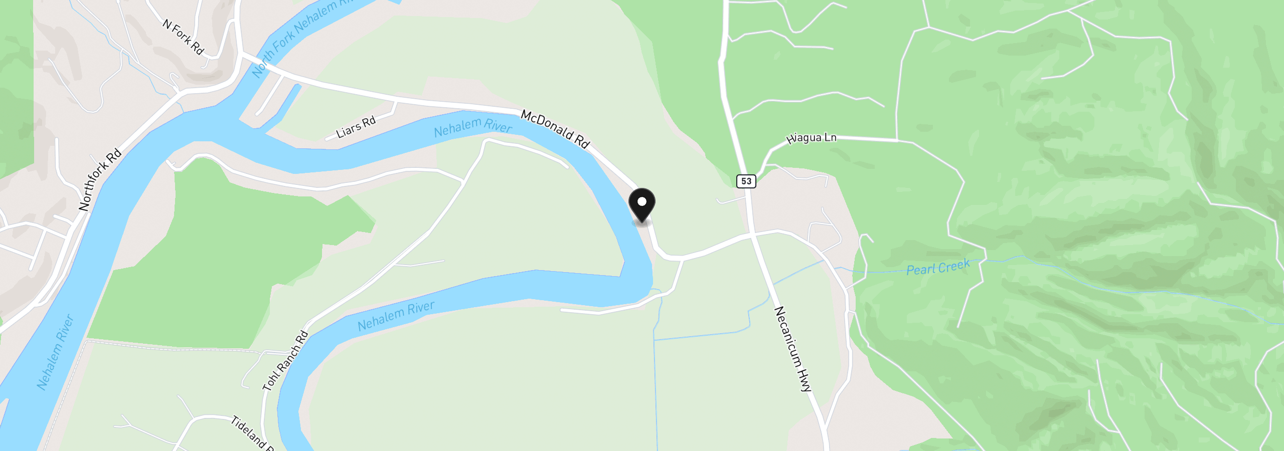 Map showing the location of 16395 Mc Donald Rd, Nehalem, OR 97131