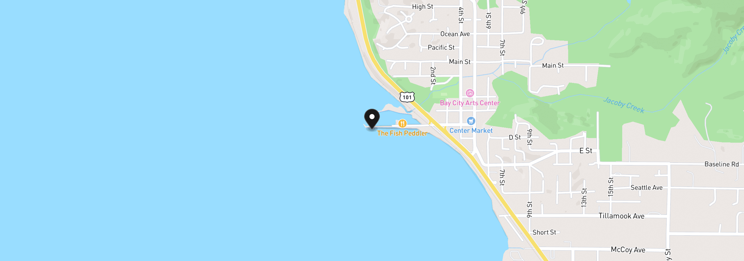 Map showing the location of 0 Hayes Oyster Dr, Bay City, OR 97107