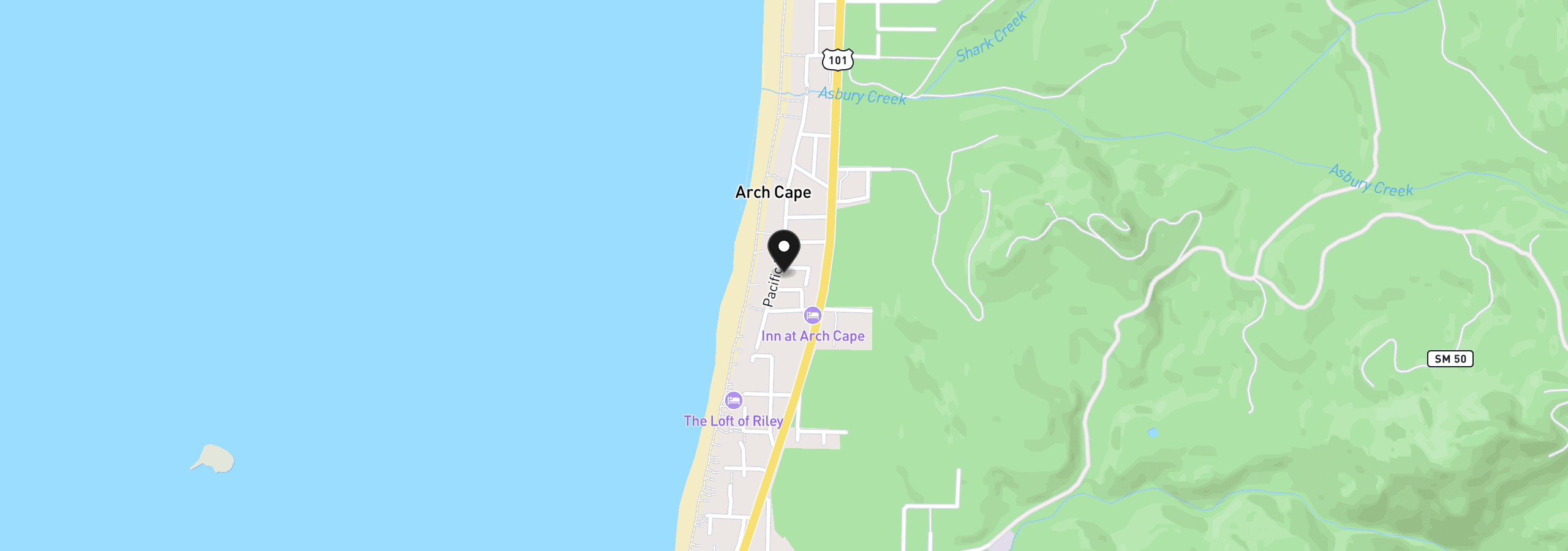 Map showing the location of 31922 Star Mooring Ln, Arch Cape, OR 97102