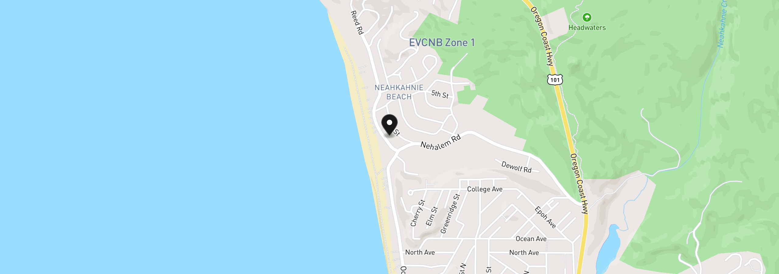 Map showing the location of Beulah Reed Rd, Manzanita, OR 97130