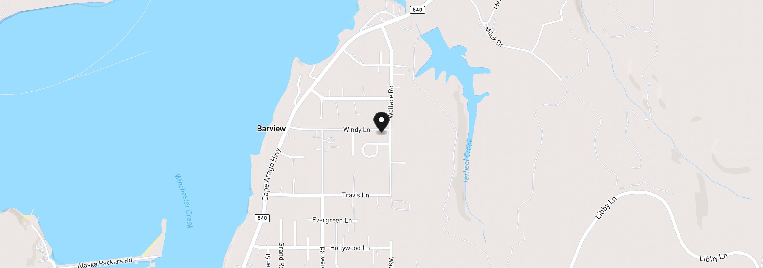 Map showing the location of 90946 Windy Ln, Coos Bay, OR 97420
