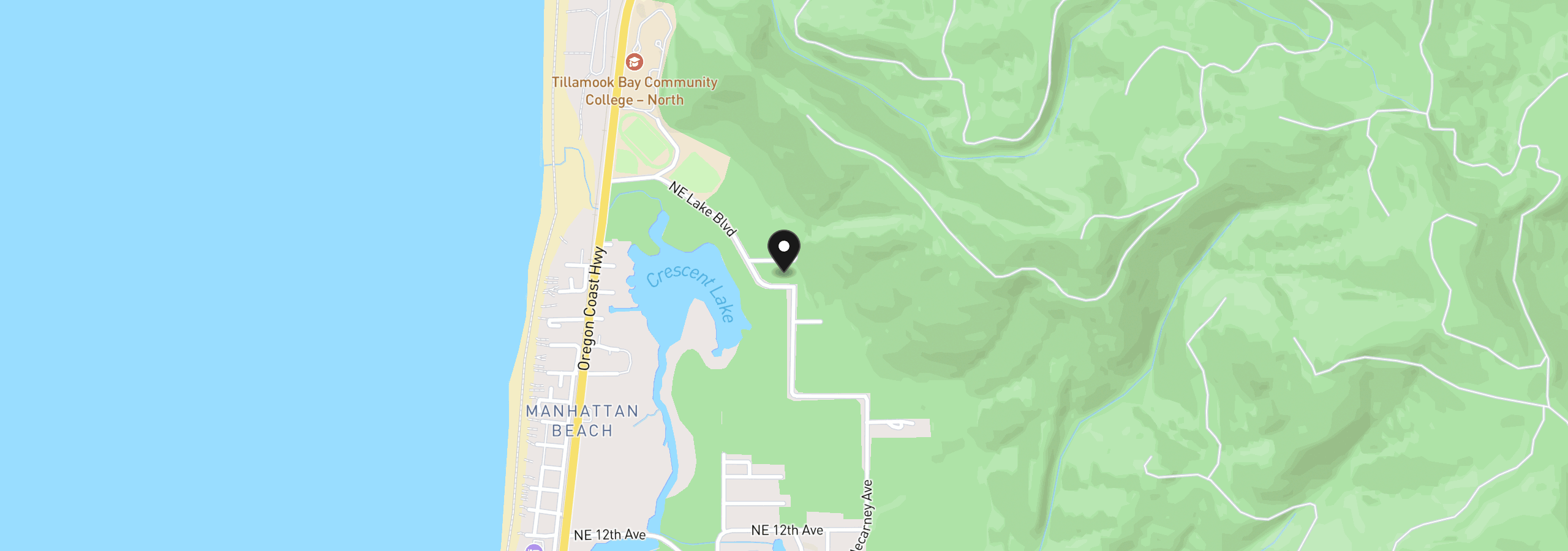 Map showing the location of 23830 Tillamook Ave, Rockaway Beach, OR 97136