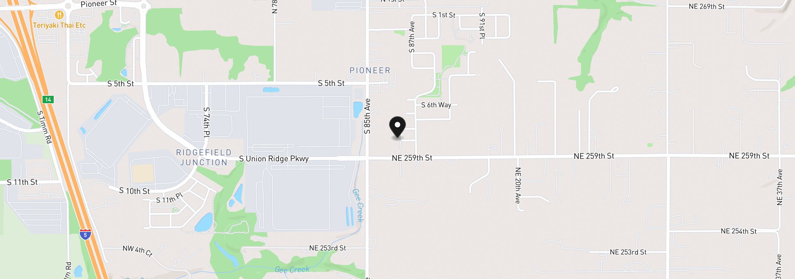 Map showing the location of 825 S Goose Loop, Ridgefield, Wa 98642