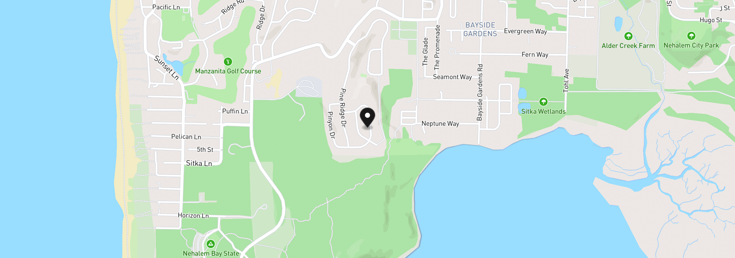 Map showing the location of 34670 Lodgepole Dr, Manzanita, OR 97130