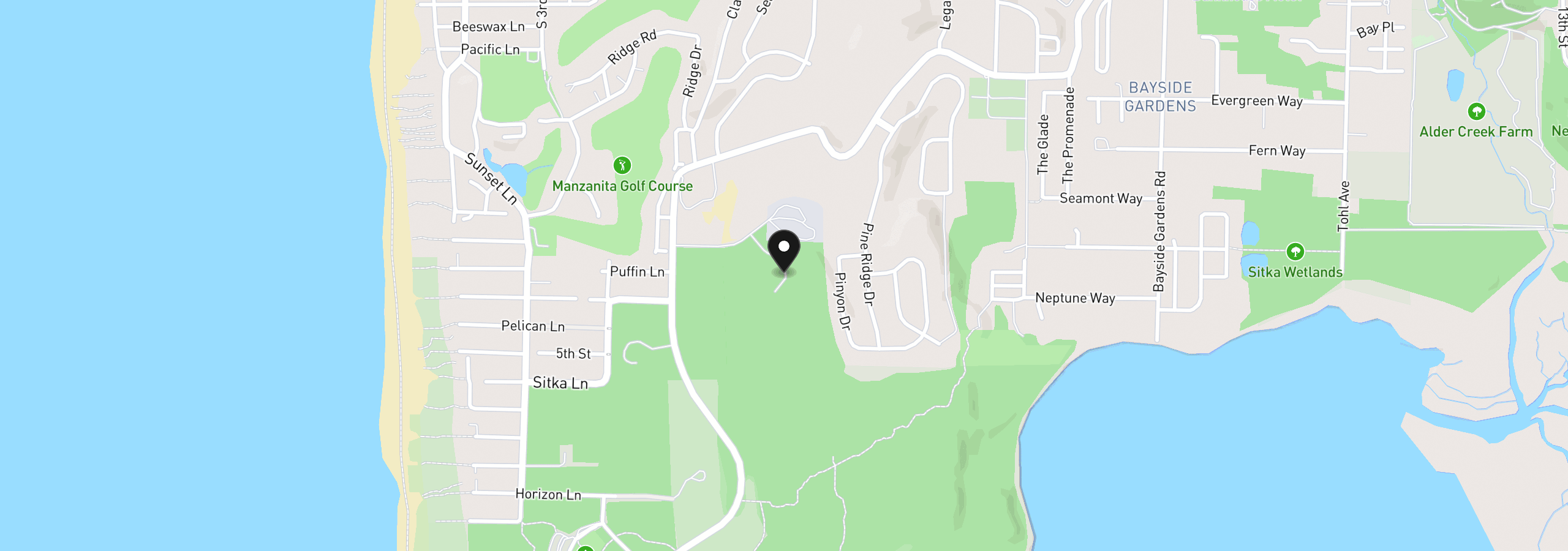Map showing the location of County Rd, Manzanita, OR 97130