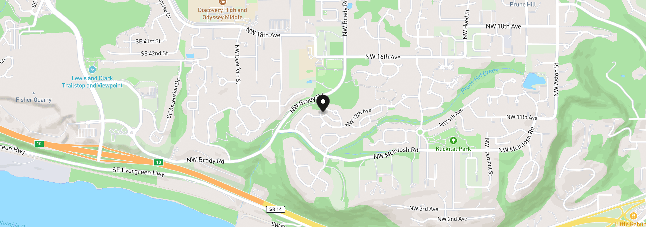 Map showing the location of 4408 NW 12th Loop, Camas, Wa 98607