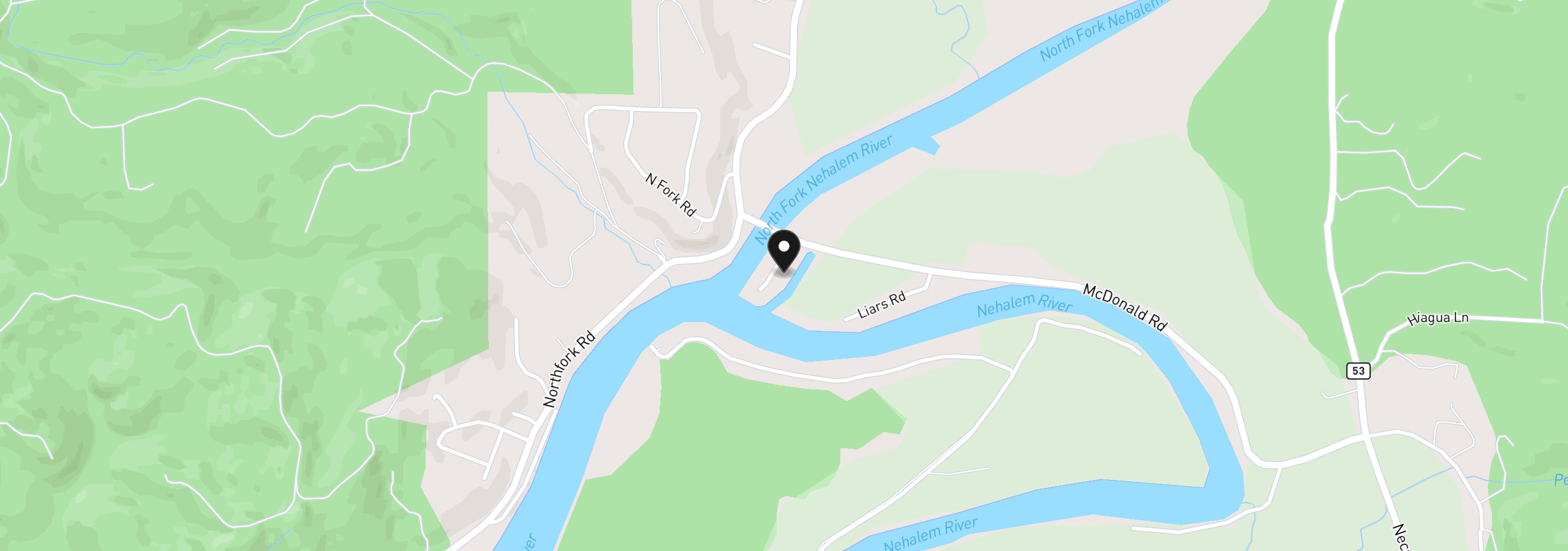 Map showing the location of 38035 Island Dr, Nehalem, OR 97131