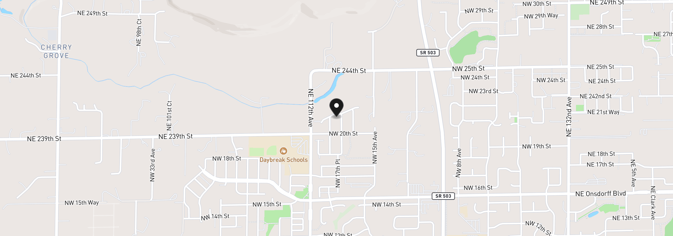 Map showing the location of 1705 NW 21st Way, Battle Ground, Wa 98604