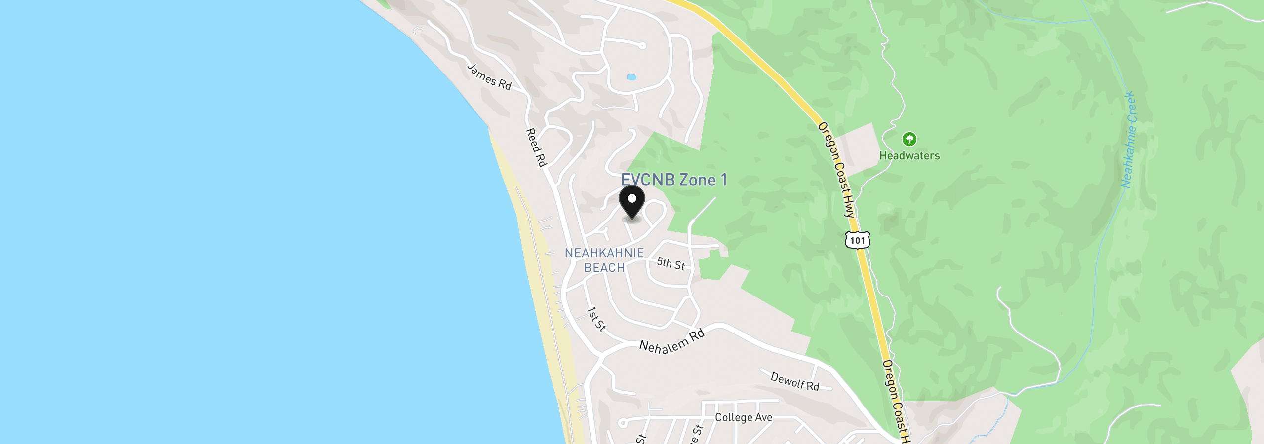 Map showing the location of 37675 Pirates Way, Manzanita, OR 97130
