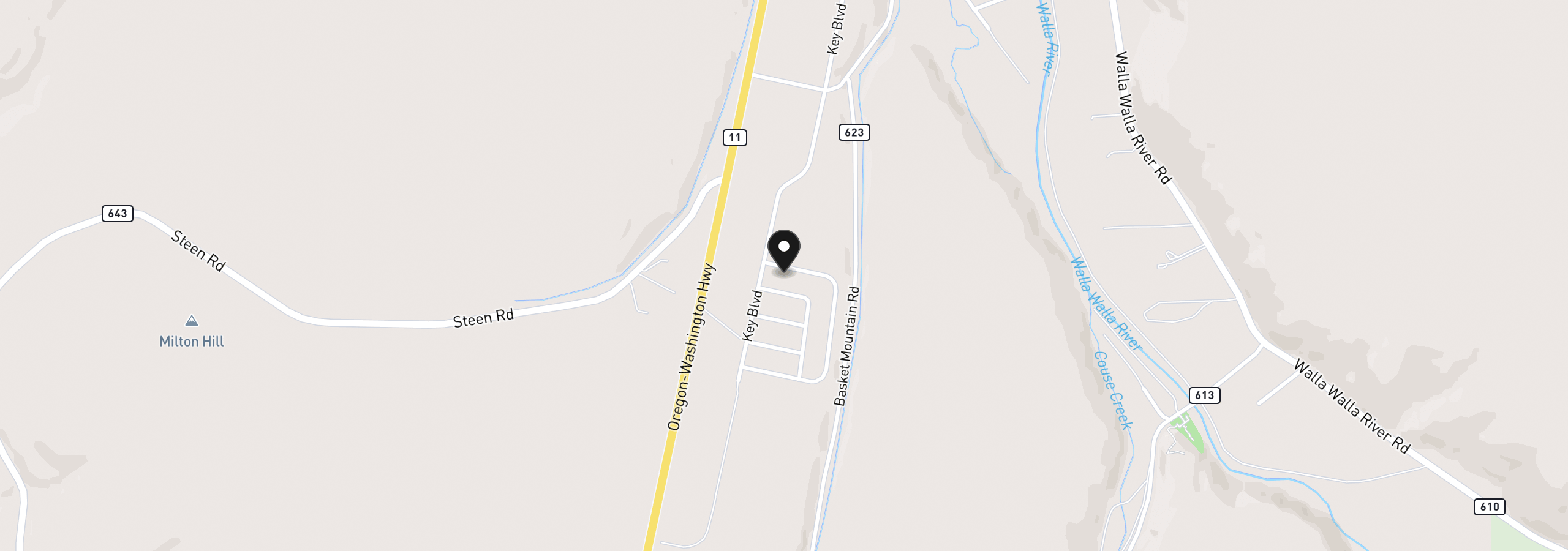 Map showing the location of 4 Lewis Cir, Milton-Freewater, OR 97862