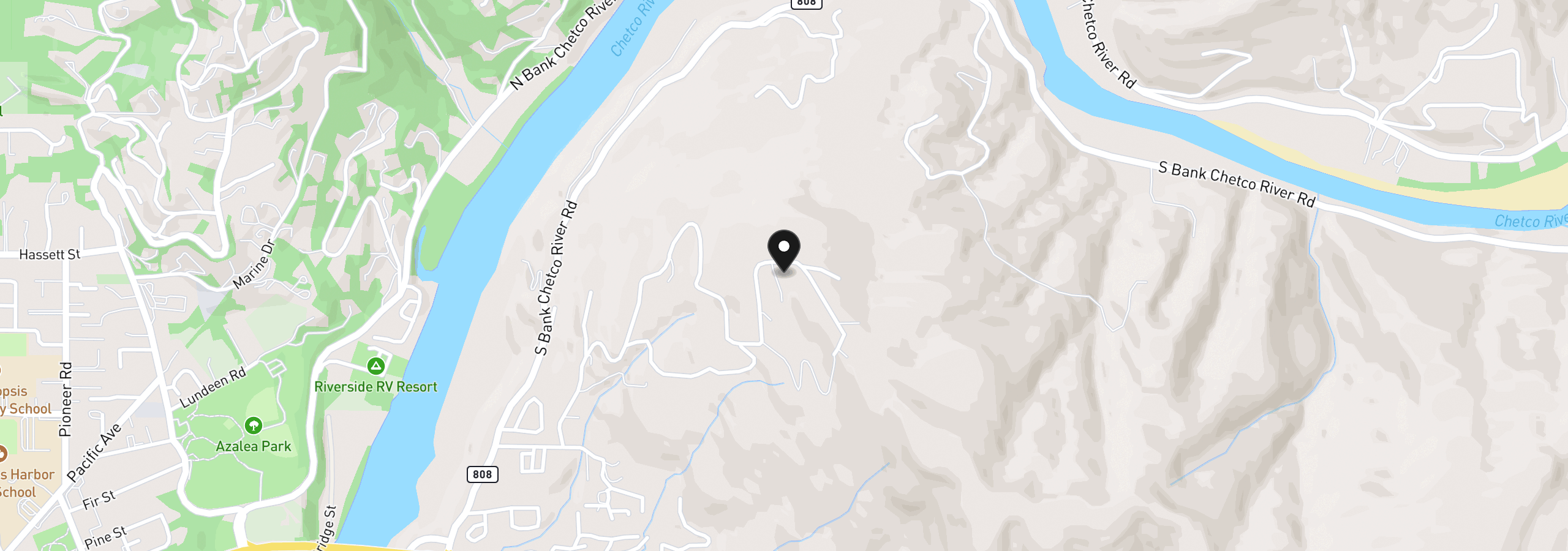 Map showing the location of 98013 Crown Terrace Rd, Brookings, OR 97415