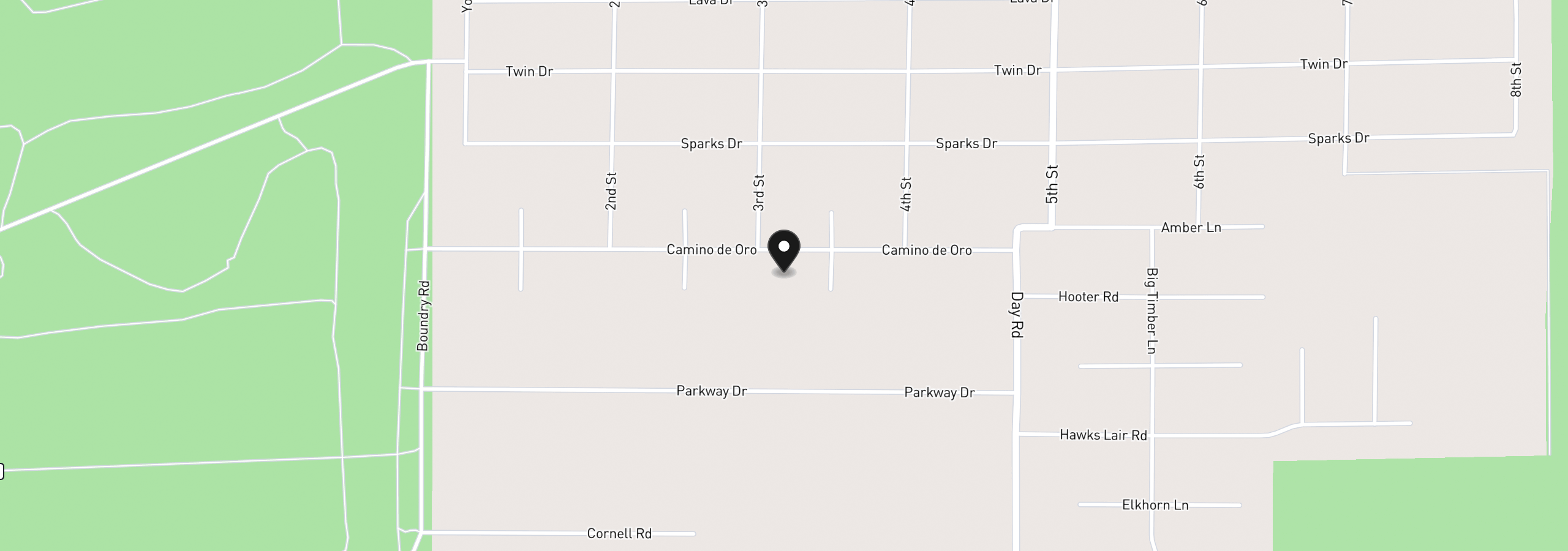 Map showing the location of 15845 Camino De Oro, La Pine, OR 97739