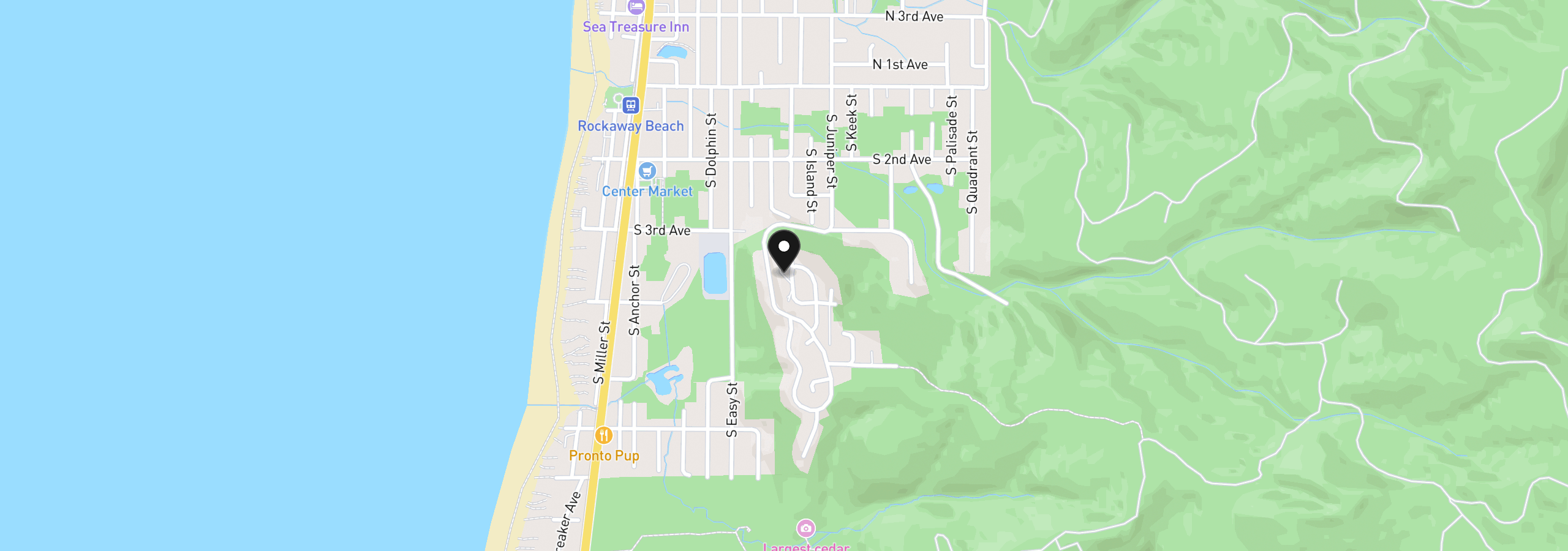 Map showing the location of Longview Loop 18, Rockaway Beach, OR 97136