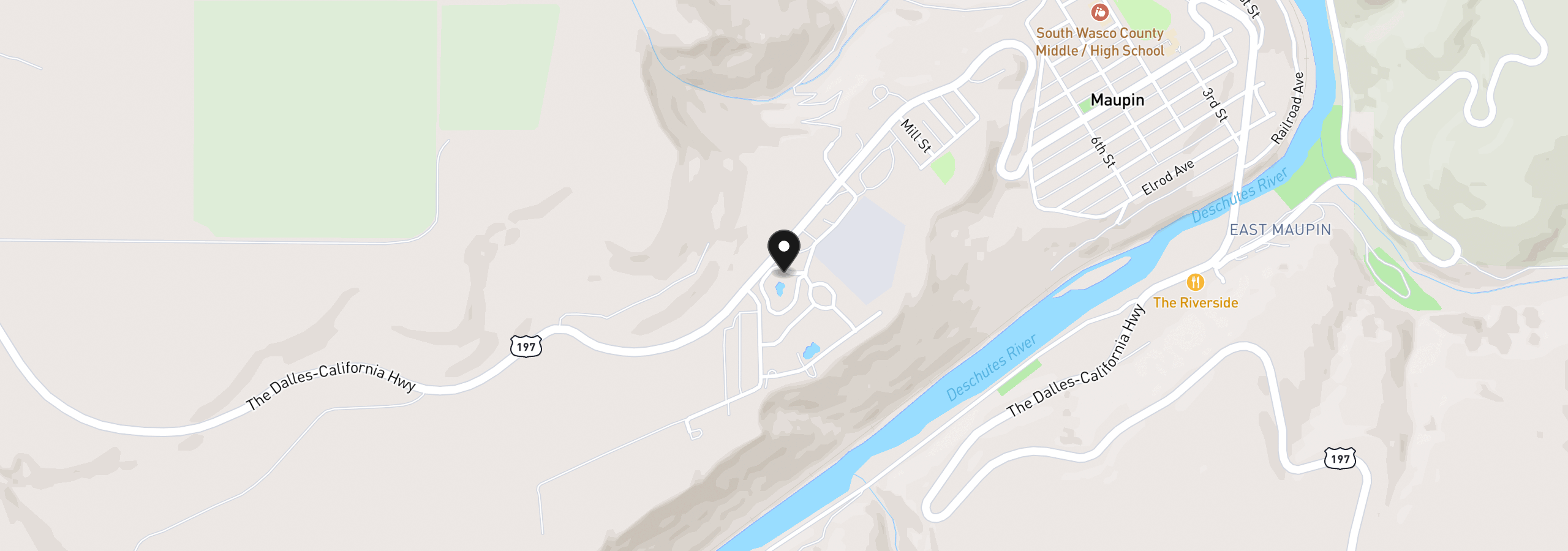 Map showing the location of 403 Little Lake Rd, Maupin, OR 97037