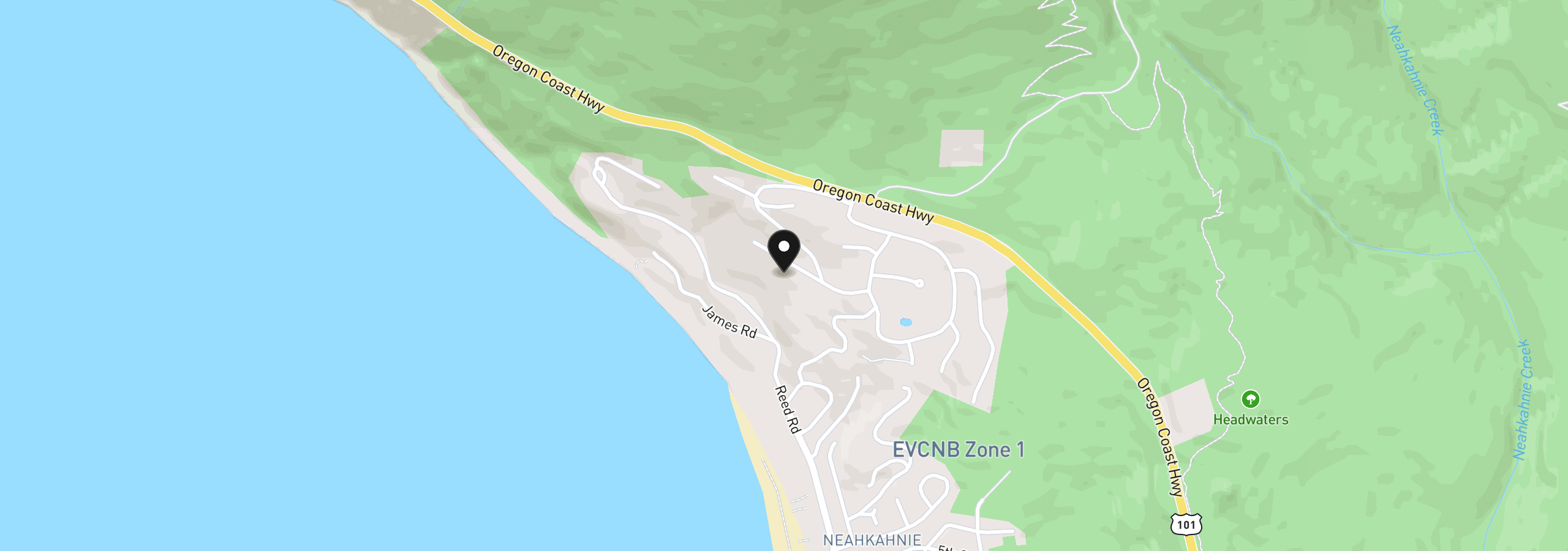 Map showing the location of 8255 Circle Dr, Manzanita, OR 97130
