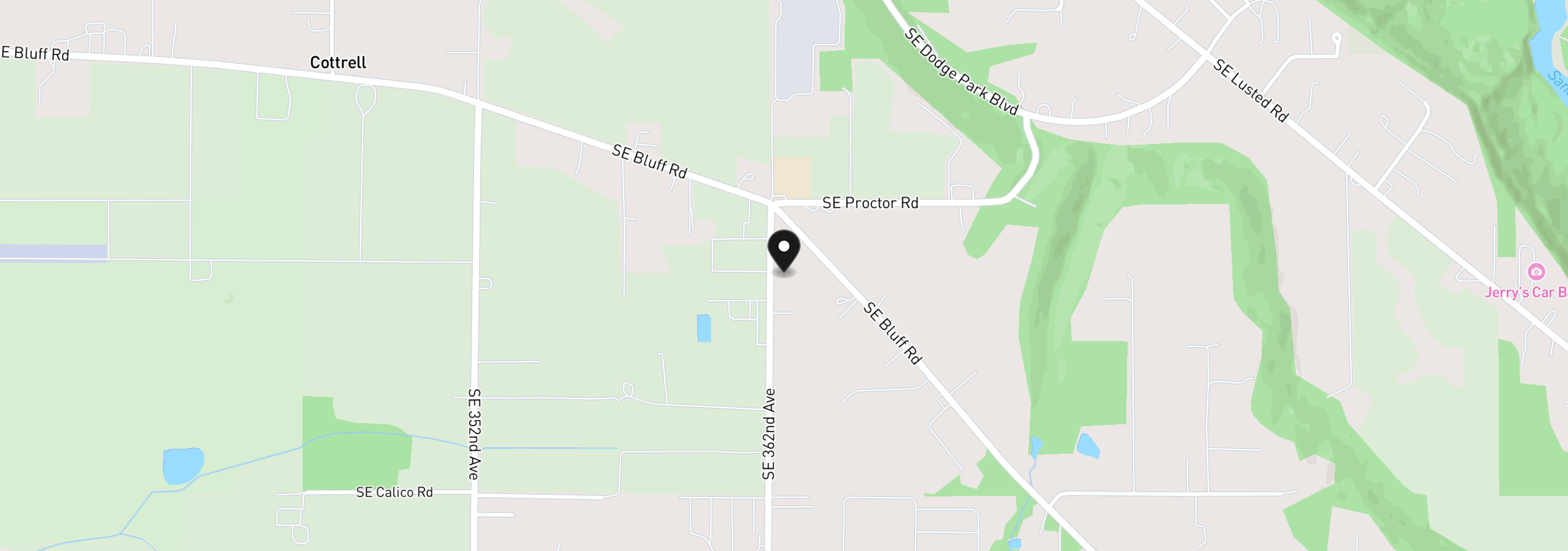 Map showing the location of 9720 SE 362nd Ave, Boring, OR 97009