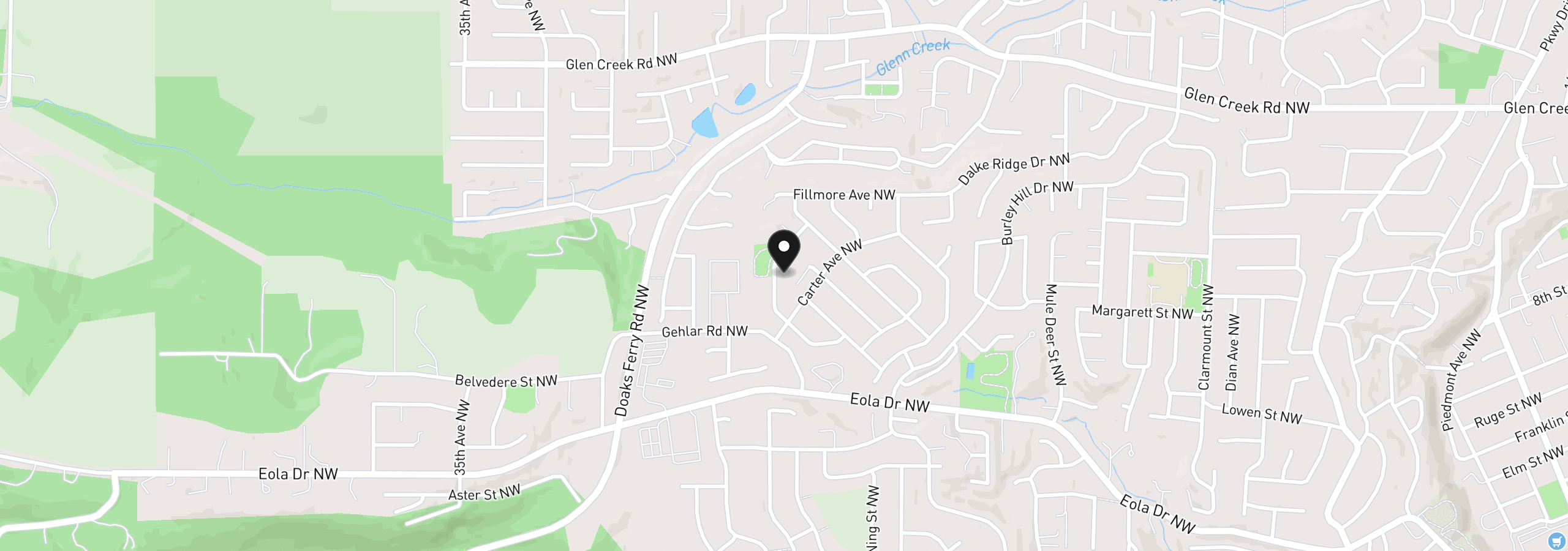 Map showing the location of 834 Van Buren Dr, Salem, OR 97304