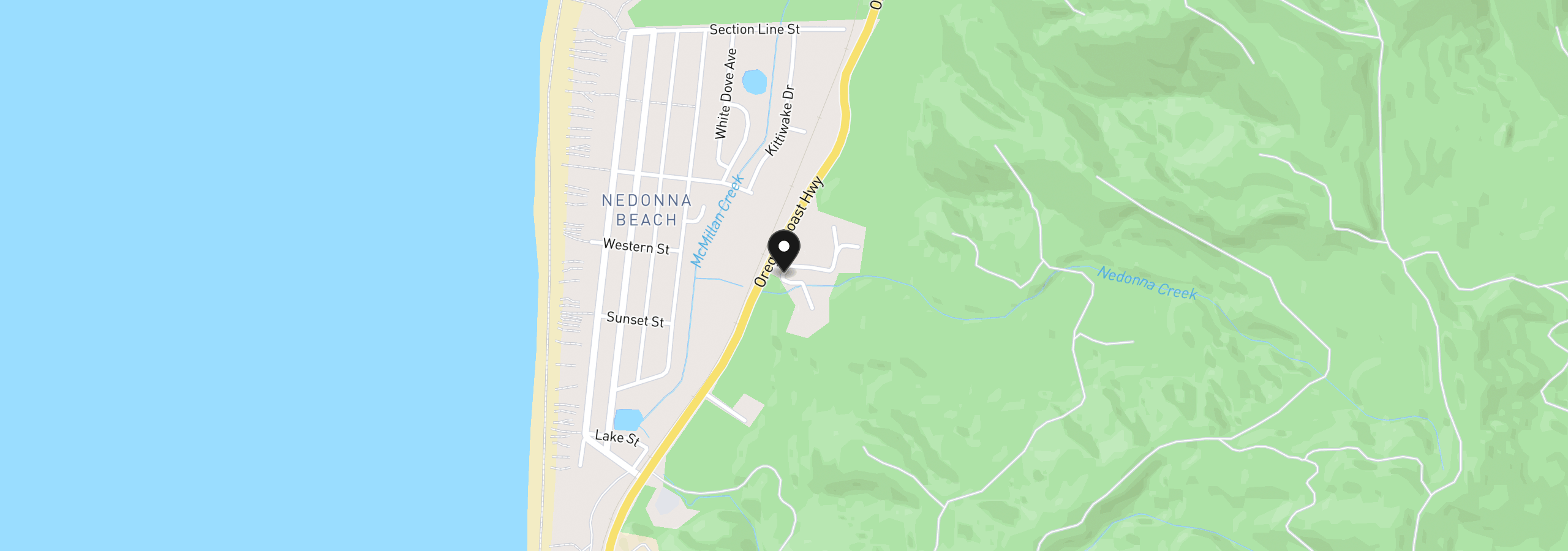 Map showing the location of Scenic View, Rockaway Beach, OR 97136