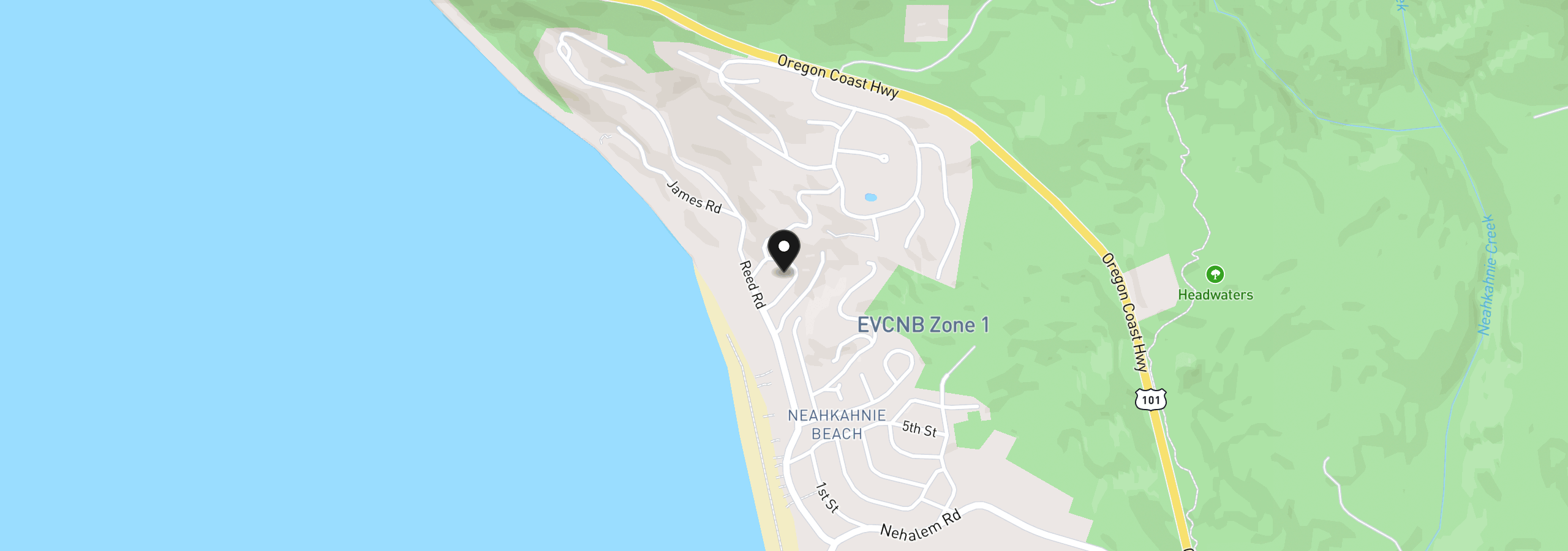 Map showing the location of 8070 Kahnie Trail Loop, Manzanita, OR 97130