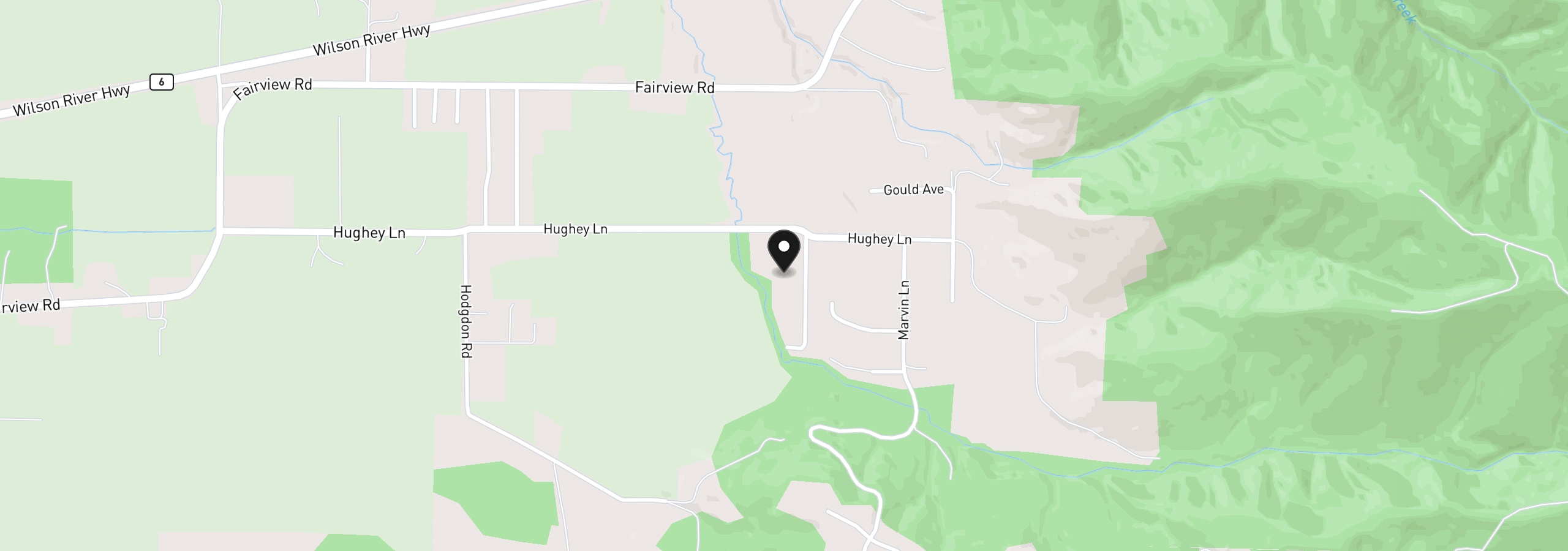 Map showing the location of 9995 Hughey Ln, Tillamook, OR 97141