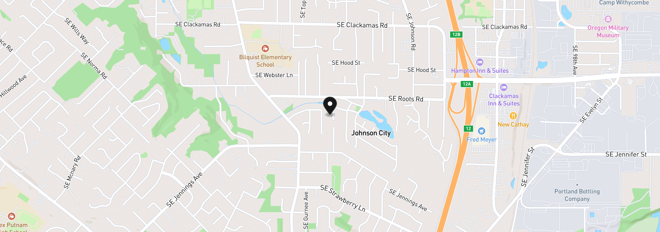 Map showing the location of 16261 SE 79th Ave, Milwaukie, OR 97267