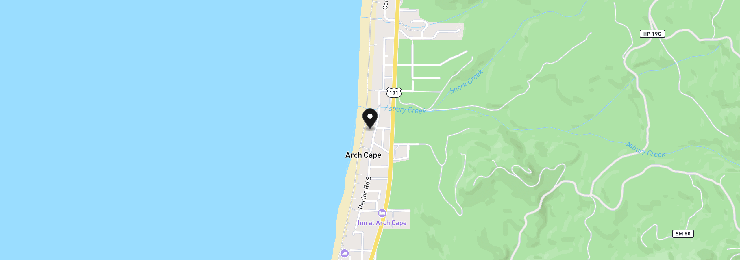 Map showing the location of 80166 Pacific Rd, Arch Cape, OR 97102