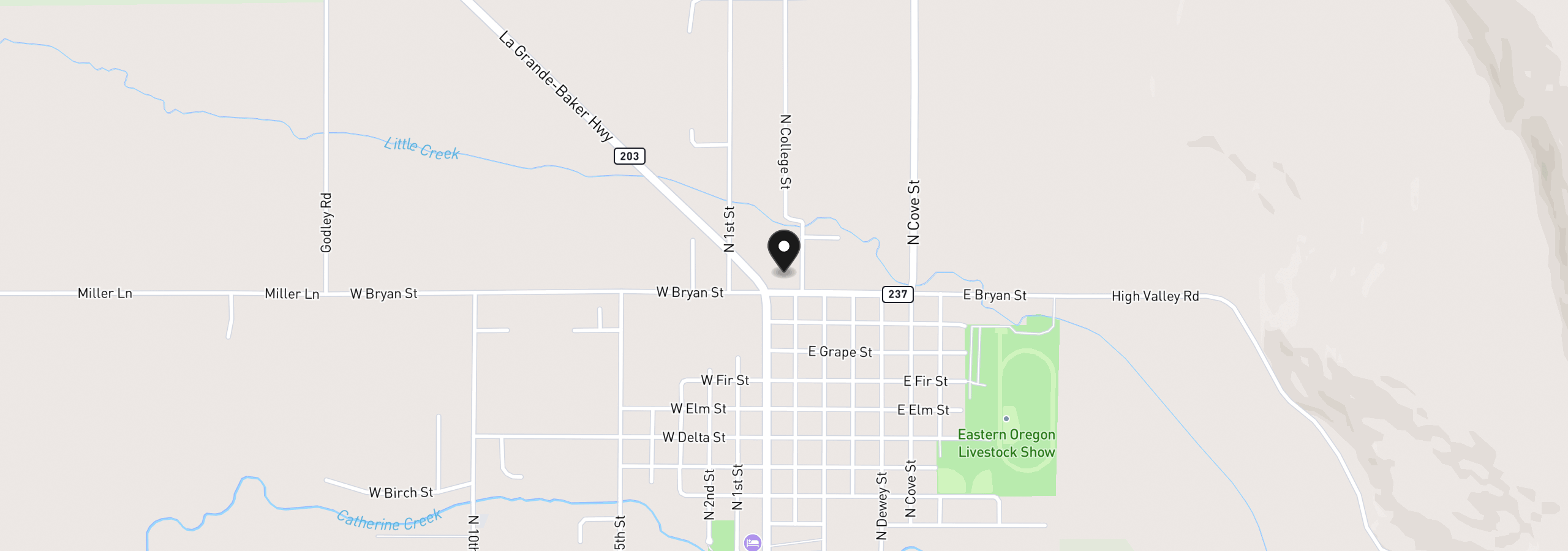 Map showing the location of 141 E Bryan Ave, Union, OR 97883