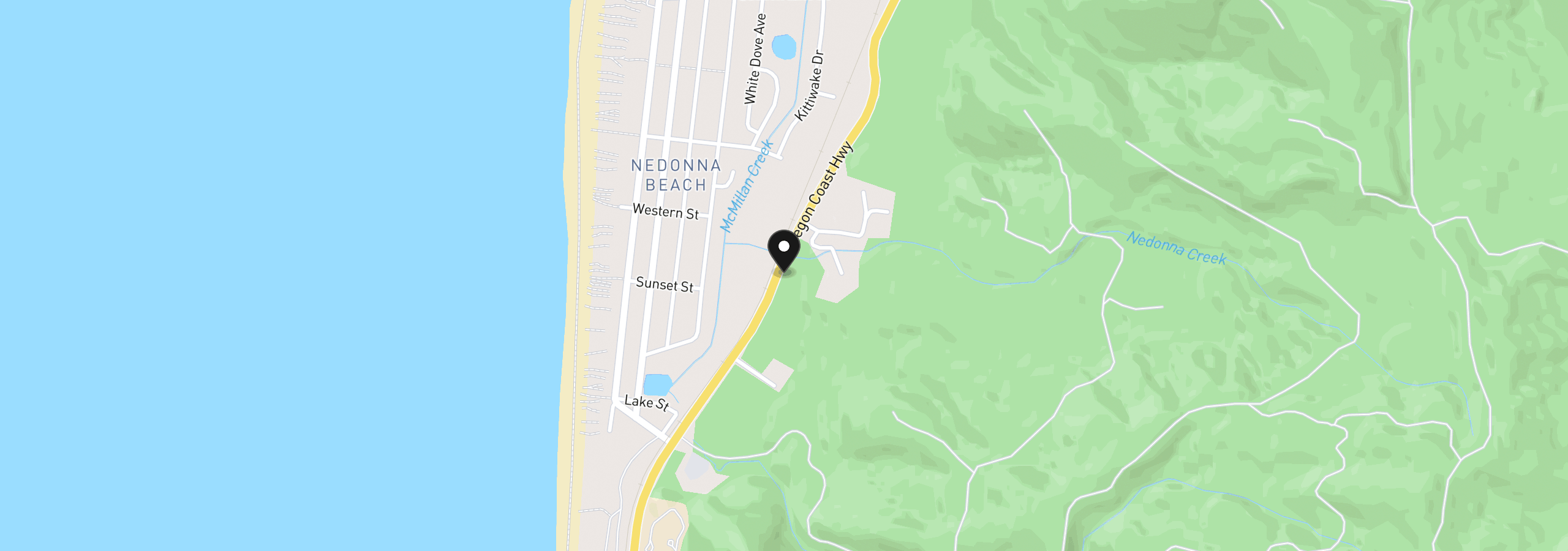 Map showing the location of 26205 N Hwy 101, Rockaway Beach, OR 97136