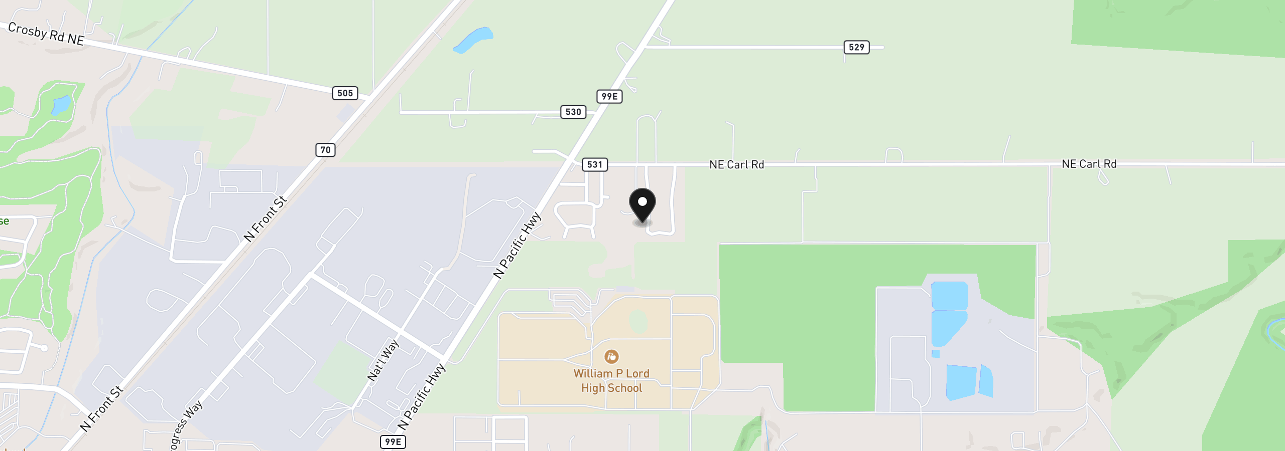 Map showing the location of 11847 Chateau Dr NE, Woodburn, OR 97071