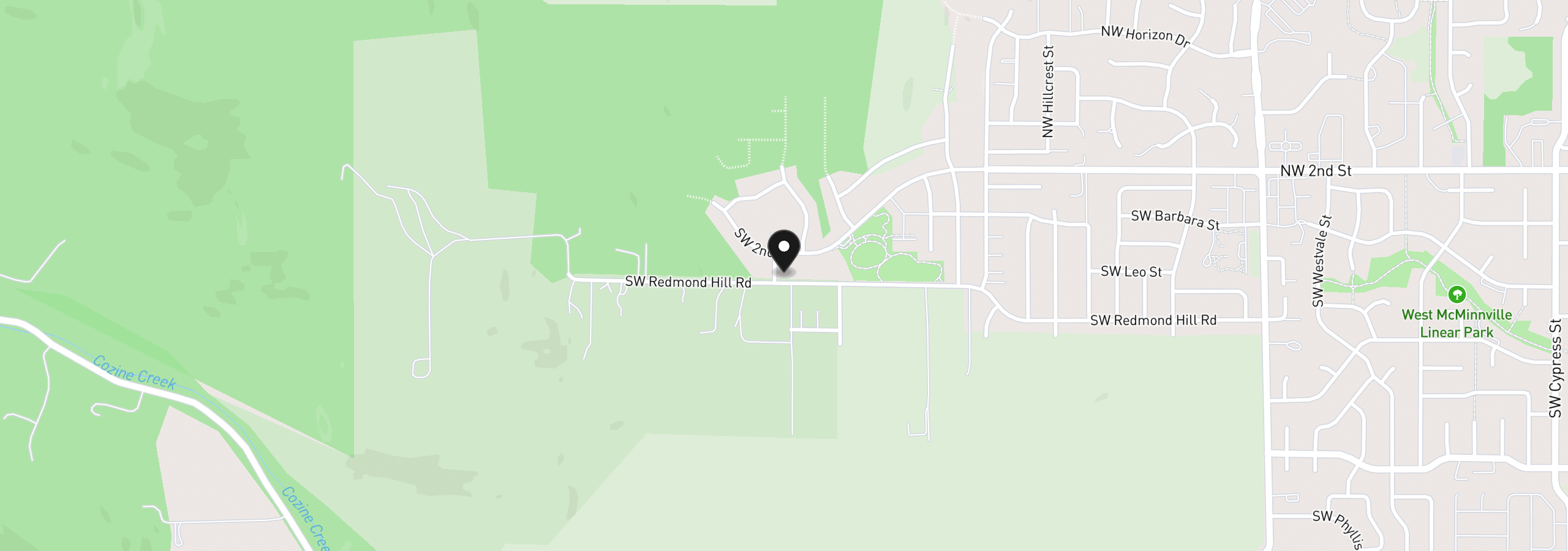 Map showing the location of 164 SW Mallard St, McMinnville, OR 97128